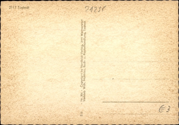 Postcard Tostedt in the district of Harburg, Evangelical Church, settlement Düvelshöpen