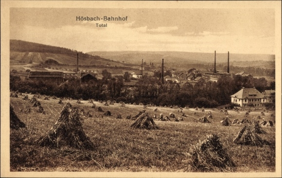 PC Hösbach in Unterfranken Bayern, train station, total view of the place