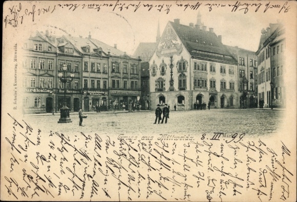 Ak Mittweida in Sachsen, Markt
