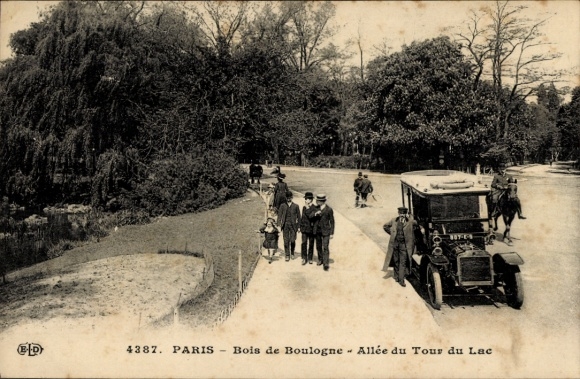 Ansichtkaart Parijs XVI, Bois de Boulogne, Allee du Tour du Lac
