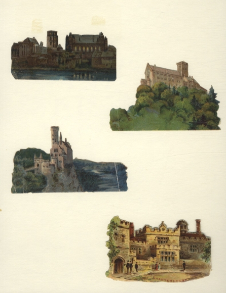 4 wafers castles and palaces, each 6 x 10 cm