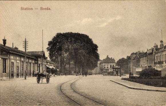Postcard Breda North Brabant, train station