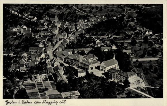 Ak Herten Rheinfelden in Baden, Fliegeraufnahme