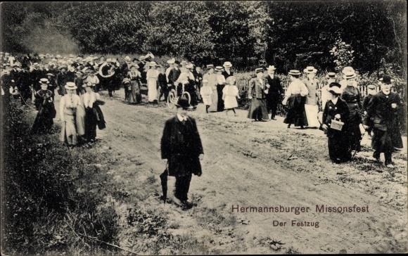 Ak Hermannsburg Südheide in der Lüneburger Heide, Hermannsburger Missionsfest, Festzug
