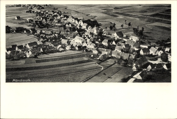 Postcard Mönchsroth in Middle Franconia, aerial photograph
