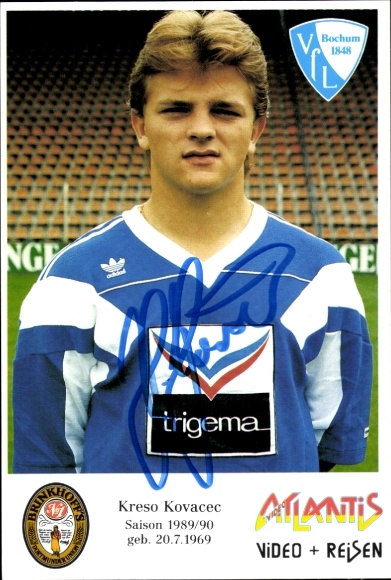 Autogrammkarte Fußballer Kreso Kovacec, VfL Bochum, Autogramm