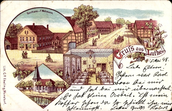 Chromo-Litho Luthe Wunstorf in Lower Saxony, general view, guesthouse