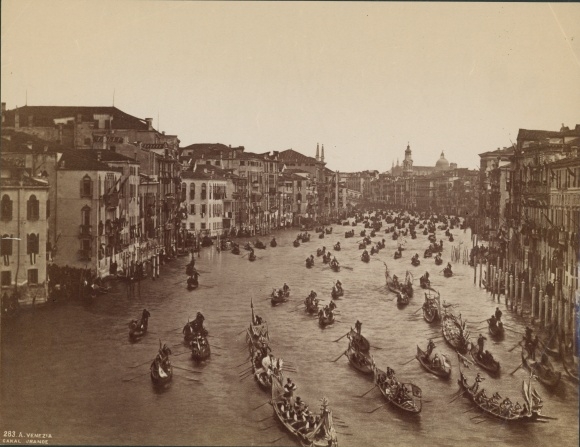 foto Venezia Venetië Veneto, Grand Canal, gondels