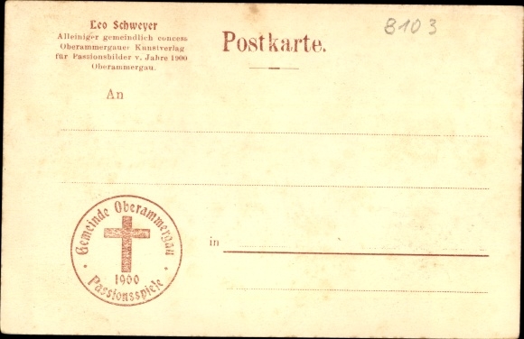 KP Oberammergau w Górnej Bawarii, Passion Play 1900, zmartwychwstanie