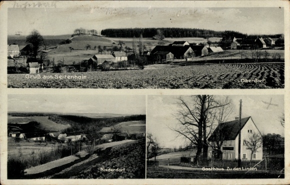 Ak Seitenhain Wechselburg in Sachsen, Oberdorf, Niederdorf, Gasthaus Zu den Linden