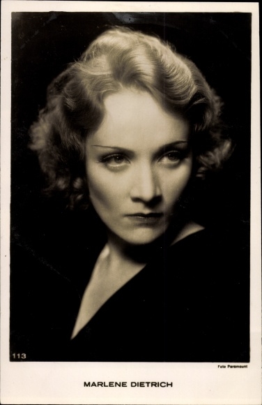 Postcard Actress Marlene Dietrich, Portrait, Paramount 113
