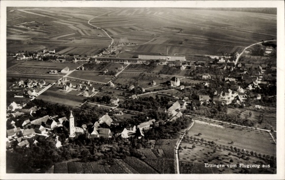 Postcard Erzingen in Klettgau Baden, aerial photograph