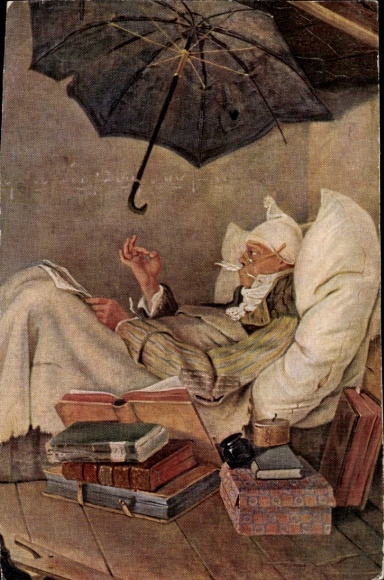 Artist Postcard Spitzweg, C., Poor Poet