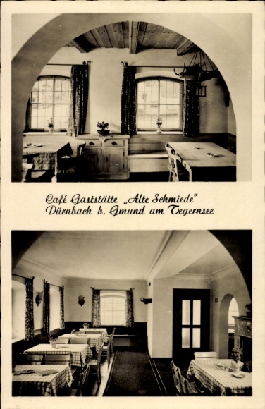 Postcard Dürnbach Gmund am Tegernsee Upper Bavaria, Alte Schmiede, Café and Restaurant