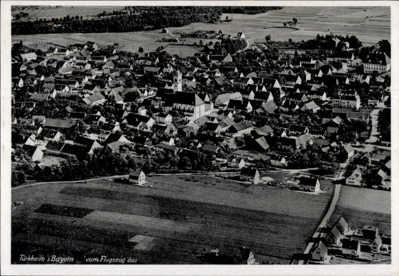Ak Türkheim in Zwaben, luchtfoto