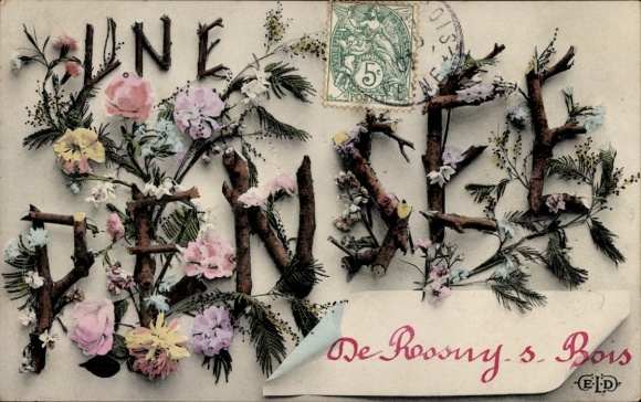 PC Paris XV., Une Pensee de Grenelle, roses, carnations, fir branches