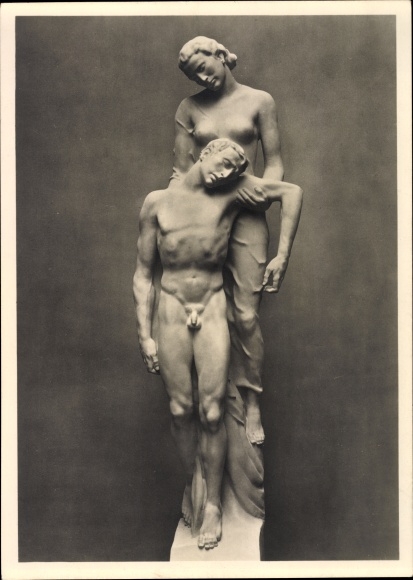 Ak Plastik von Josef Thorak, Letzter Flug, HDK 414, Körperstudie, Photo Hoffmann