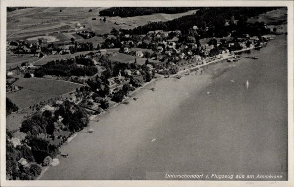 Ak Unterschondorf Schondorf am Ammersee Opper-Beieren, luchtfoto