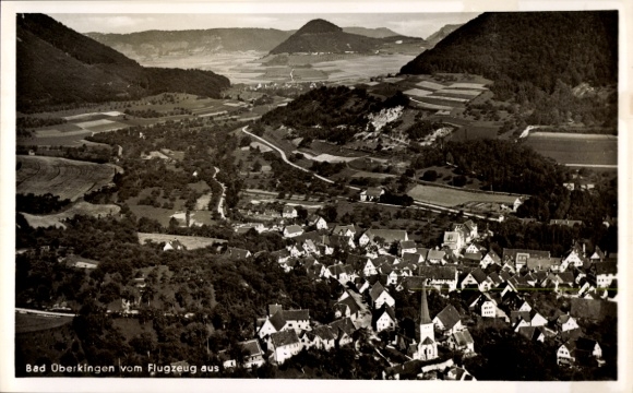 Postcard Bad Überkingen in Württemberg, aerial photograph