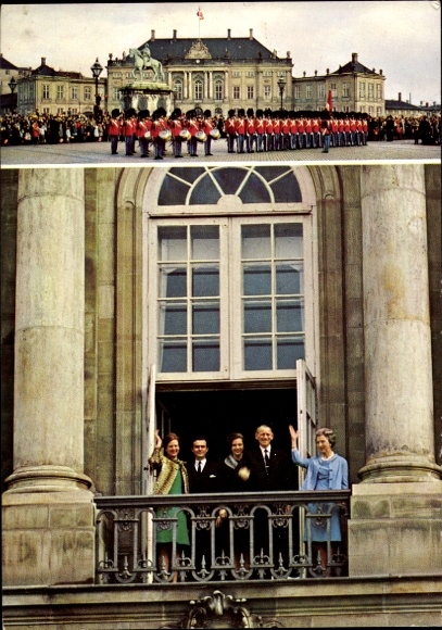 Postcard Copenhagen, Amalienborg Palace, Royal Family