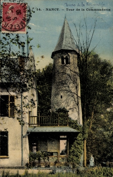 Ak Nancy Meurthe et Moselle, Turm, Gebäude, Bäume, Poststempel, französischer Text