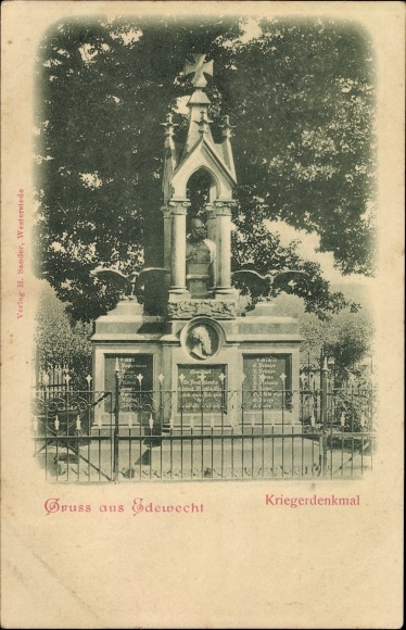 Postcard Edewecht in Ammerland, war memorial