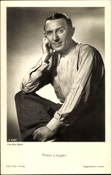 Postcard actor Theo Lingen, portrait, photo Binz A 3799/1