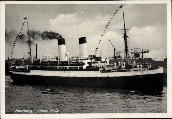 Ak Hamburg, Dampfschiff Monte Olivia, HSDG