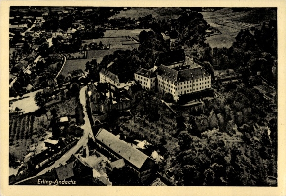 Ak Erling Andechs in Oberbayern, Fliegeraufnahme