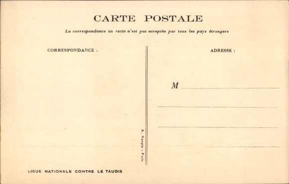 Artist Postcard Poulbot, Children on their way to school, Ligue Nationale contre le taudis