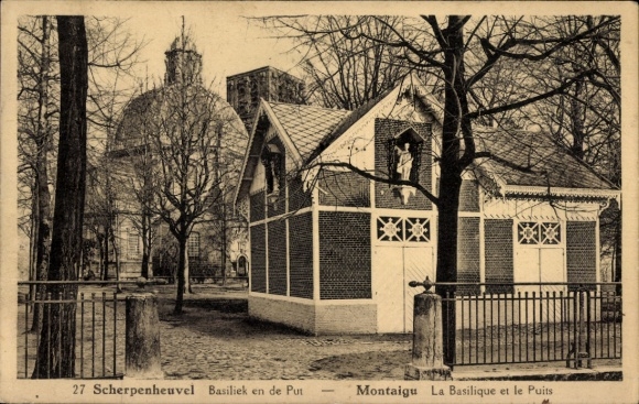 KP Scherpenheuvel Zichem Brabancja Flamandzka, Bazylika, Put, Montaigu, Drzewa, Płot