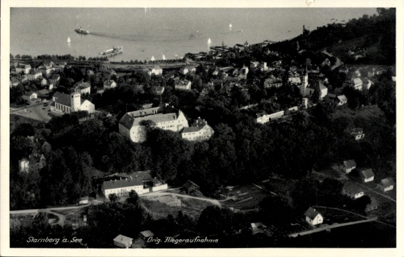 Postcard Starnberg am Starnberger See Upper Bavaria, aerial photograph