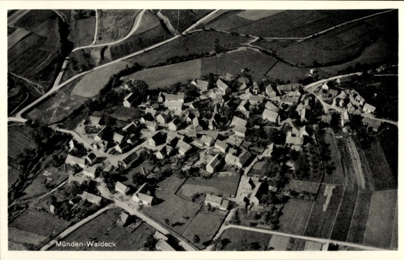 Postcard Münden Lichtenfels in Hesse, aerial photograph
