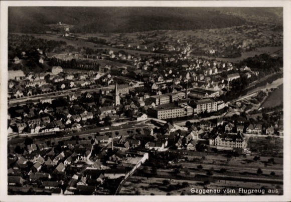 Postcard Gaggenau in the Murgtal Black Forest, aerial photograph