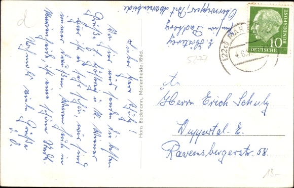 Postcard Marienheide Oberbergischer Kreis, main street, Brucher dam, view of the town, coat of arms