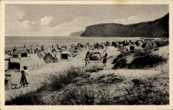 Postcard Seaside resort Binz on Rügen, beach life