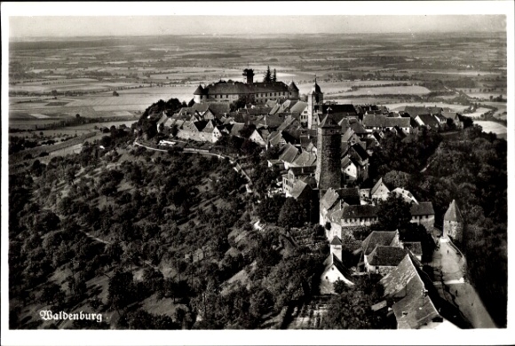 Postcard Waldenburg in Württemberg, aerial photograph