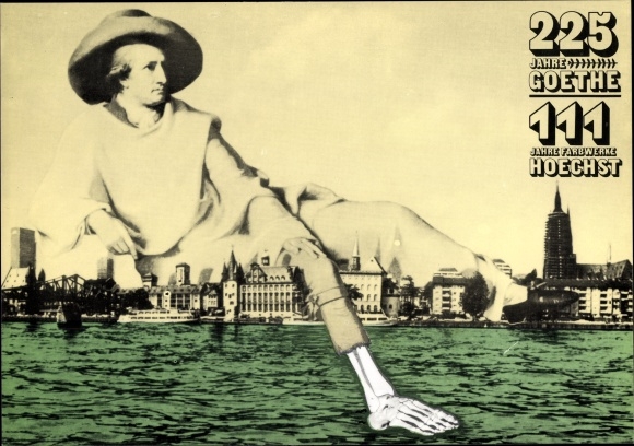Artist PC Staeck, Klaus, 225 years of Goethe, 111 years of Hoechst, satire