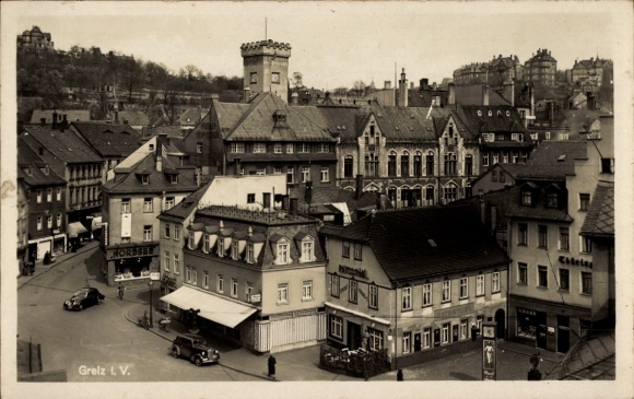 Ak Greiz im Vogtland Thüringen, Stadtansicht  alte Gebäude, Fordsee,  Architektur