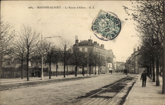 Postcard Maisons Alfort Val de Marne, Route d'Alfort