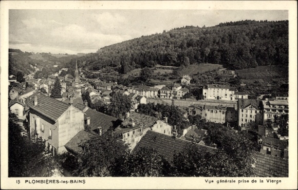 Ak Plombières les Bains Lothringen Vosges, Gesamtansicht, Prise de la Vierge
