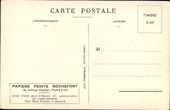 Ansichtkaart Paris XV., Rochefort Wallpapers, 18 Avenue Pasteur