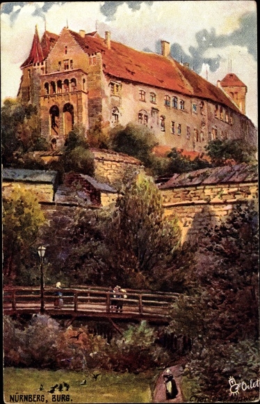 Artist PC Flower, C., Nuremberg, view of the castle