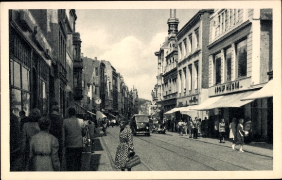 Ak Flensburg in Schleswig Holstein, Holm, Straße, Passanten