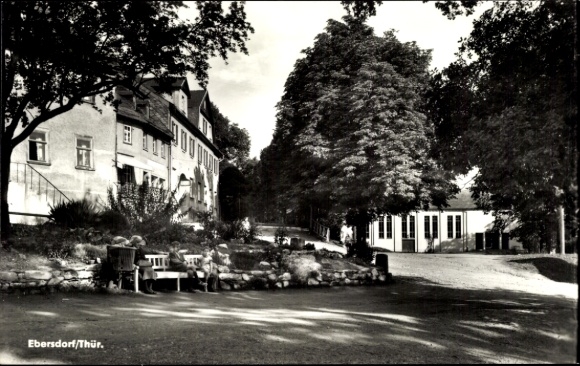 Postcard Ebersdorf in Thuringia, street