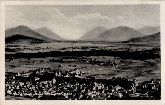 Postcard Kolbermoor in Upper Bavaria, aerial photograph