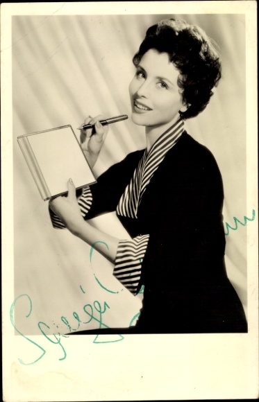 Ak Schauspielerin Sonja Ziemann, Portrait, Montblanc Füller, Autogramm