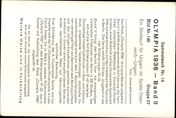 Collection picture Olympia 1936, handball game Austria versus Hungary