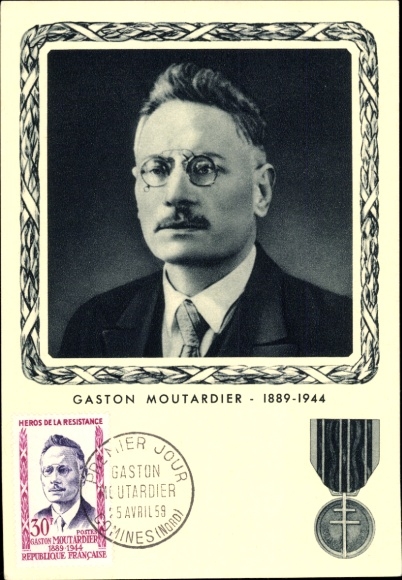 Maximum Postcard Gaston Moutardier, Portrait, General de Corps d'Armee, l'Ordre de la Division