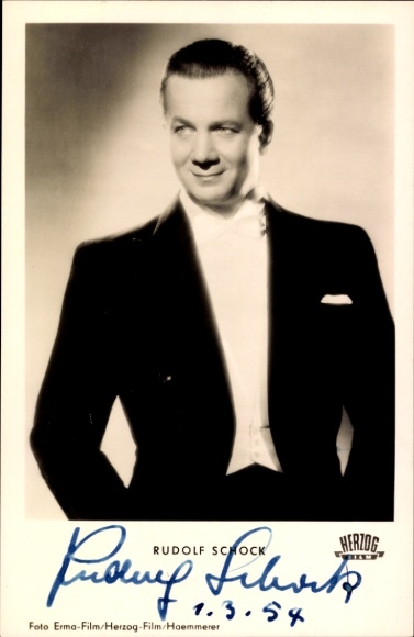 Postcard actor Rudolf Schock, portrait, autograph